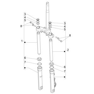 Piaggio Medley 125 ABS E5 2021-2022 (EMEA) Widelec przedni (Pokaż)