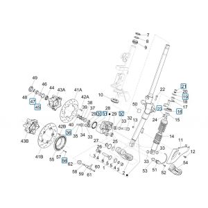 Widelec przedni/układ kierowniczy - Łożyska kierownicy Grupa Vespa Sprint 125 4T 3V IE ABS