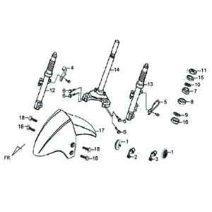 Widelec przedni Sym XPRO 50 E4