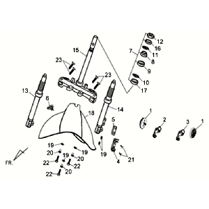 Widelec przedni Sym Allo GT (BK007U S882U) czarny srebrny