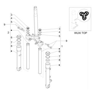 Widelec przedni (Wuxi Top) Piaggio Liberty 125 4-suwowy 3V IE ABS (IGET Euro 5)
