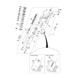 Widelec przedni Yamaha Aerox 2-suwowy