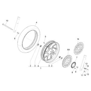 Piaggio Medley 125 ABS E5 2021-2022 koło przednie (EMEA)