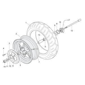 Koło przednie Aprilia SR 50 H2O ie+carb 2004-2009 czerwone