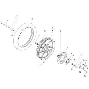 Liberty 125 IGET 4T 3V IE E4 ABS koło przednie 2015 - 2019 (EMEA)