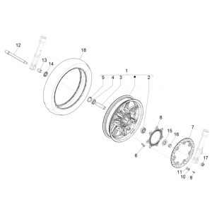 Piaggio Beverly 300 4T 4V HPE ABS E5 2021-2022 przednie koło (EMEA)