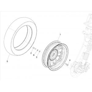 Vespa Sprint 125 4T 3V IE ABS E5 2021 Koło przednie (EMEA)