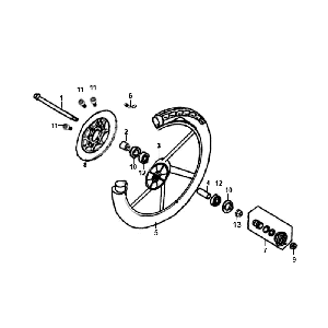 Koło przednie Sym Fiddle Bialy WH8018P