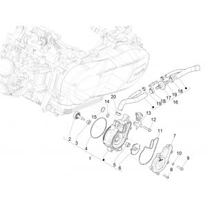 Vespa GTS 125 4-suwowy IE ABS Euro4 pompa wodna 2016-2018