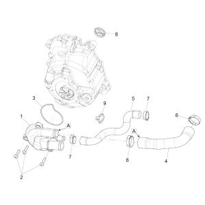 Pompa wodna Vespa GTS 300 HPE 4T 4V IE ABS E4 2019 (EMEA)