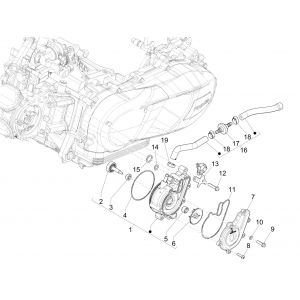 Piaggio Medley 125 4T IE ABS E4 2016-2019 Pompa wodna (EMEA)