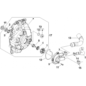 Pompa wodna Vespa GTS 250 ie 2005-2016 (bez ABS)