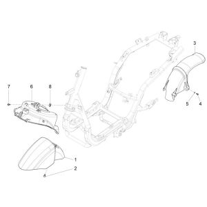 Legshield Piaggio New Fly 4-suwowy 4-zawór czerwony 854a