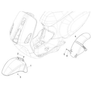 Błotnik przedni Vespa Sprint 2-suwowy żółty 968/A