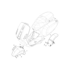 Błotnik przedni Vespa Primavera 4-suwowy 3-zaworowy (euro4 wtryskowy iget) Brązowy 129/A