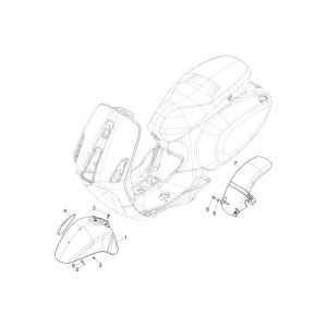 Błotnik przedni Vespa Primavera 4-suwowy 3-zaworowy (euro4 wtrysk iget) Czarny 98/A