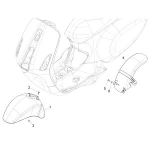Błotnik przedni Vespa Sprint 4-suwowy 4-zawór biały fusion 544