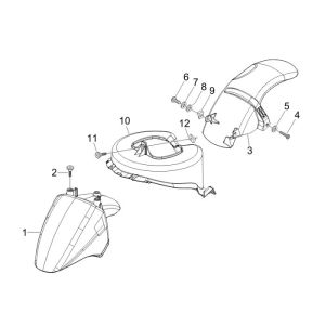 Błotnik Piaggio Fly 4-suwowy srebrny 738