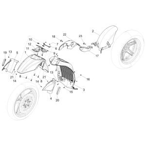 Przestrzeń kół - Błotnik Piaggio Beverly 350 E3 Sport Touring 2013-2014 czarny mat 93/B