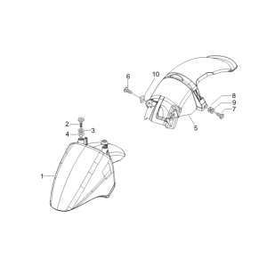Przestrzeń koła - Błotnik Piaggio Zip 50 SP 2006-2013 moonwhite 544