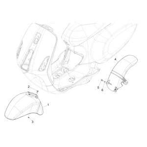 Wózek - Błotnik Vespa Sprint 4-suwowy 3V (wtrysk euro4 IGET) Biały fusion 544