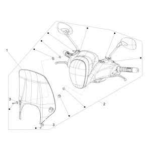 Szyba przednia - Okna Piaggio Beverly 350 E3 Sport Touring 2013-2014