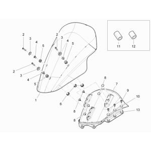 Szyba przednia - Windows Piaggio MP3 300LT Sport 2009-2014 czarna konkurencja 98/A