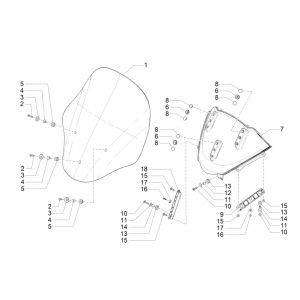 Piaggio MP3 300 ie E4 LT BUSINESS szyba przednia - SPORT NOABS-ABS 2016 - 2018 (EMEA)
