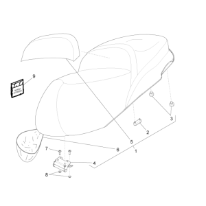 Siodełko - Fotele Piaggio Beverly 350 E3 Sport Touring 2013-2014 Czarny Matowy 93/B