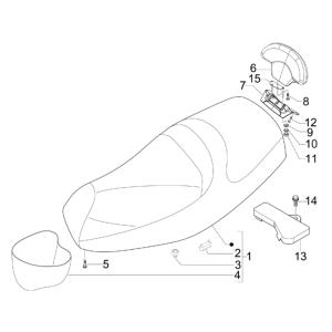 Siodło - Siedząc Piaggio MP3 300LT Sport 2009-2014 czarny konkurs 98/A