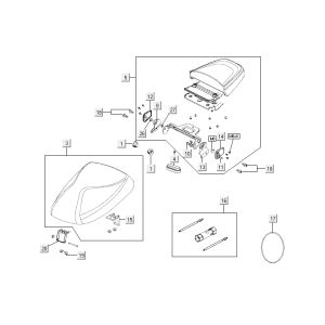 Siodelko Kymco Agility 10' 4-suwowy szary