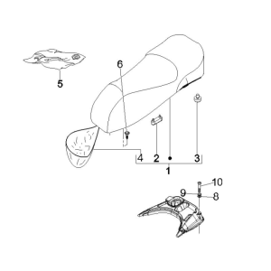 Siodło Vespa GTS 250 ie 2005-2009 (z ABS) grafit czarny 79/A