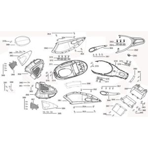 Osłony boczne środkowe China Joy/Legend czerwone