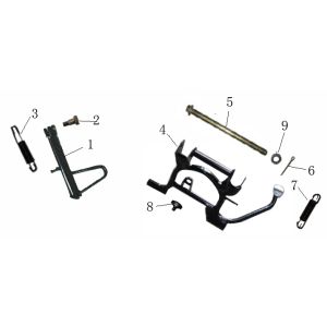 Stojak środkowy boczny Benzhou Retro czarny kremowy