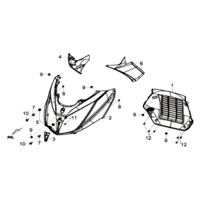 Płyta przednia/reflektory/osłona nóg wewnętrzna Sym Joymax 125I ABS Silver (S-7S)