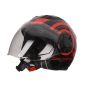 Kask odrzutowy Vito Isola Shine czarny - czerwony